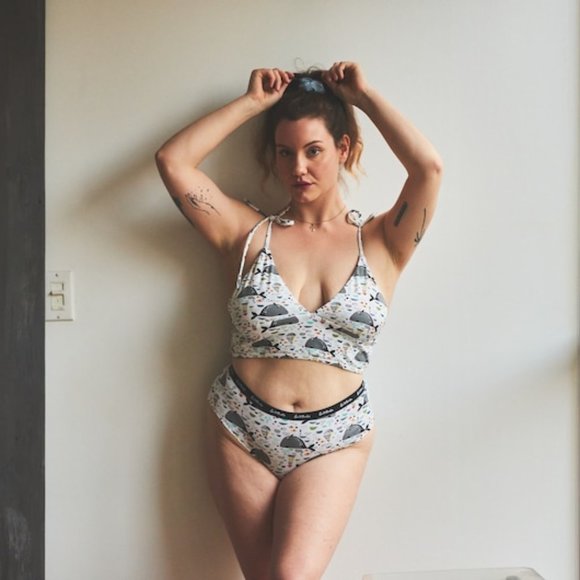 Organic Cotton Bralette Crop Top Tank Top - Picture 2 of 3